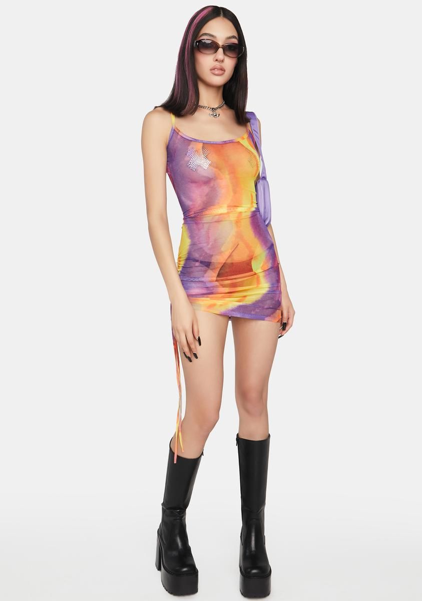 Sunset Mesh Dress sold by Dolls Kill product image thumbnail 3