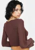 Lying In Wait Long Sleeve Crop Top sold by Dolls Kill