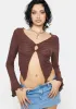 Lying In Wait Long Sleeve Crop Top sold by Dolls Kill
