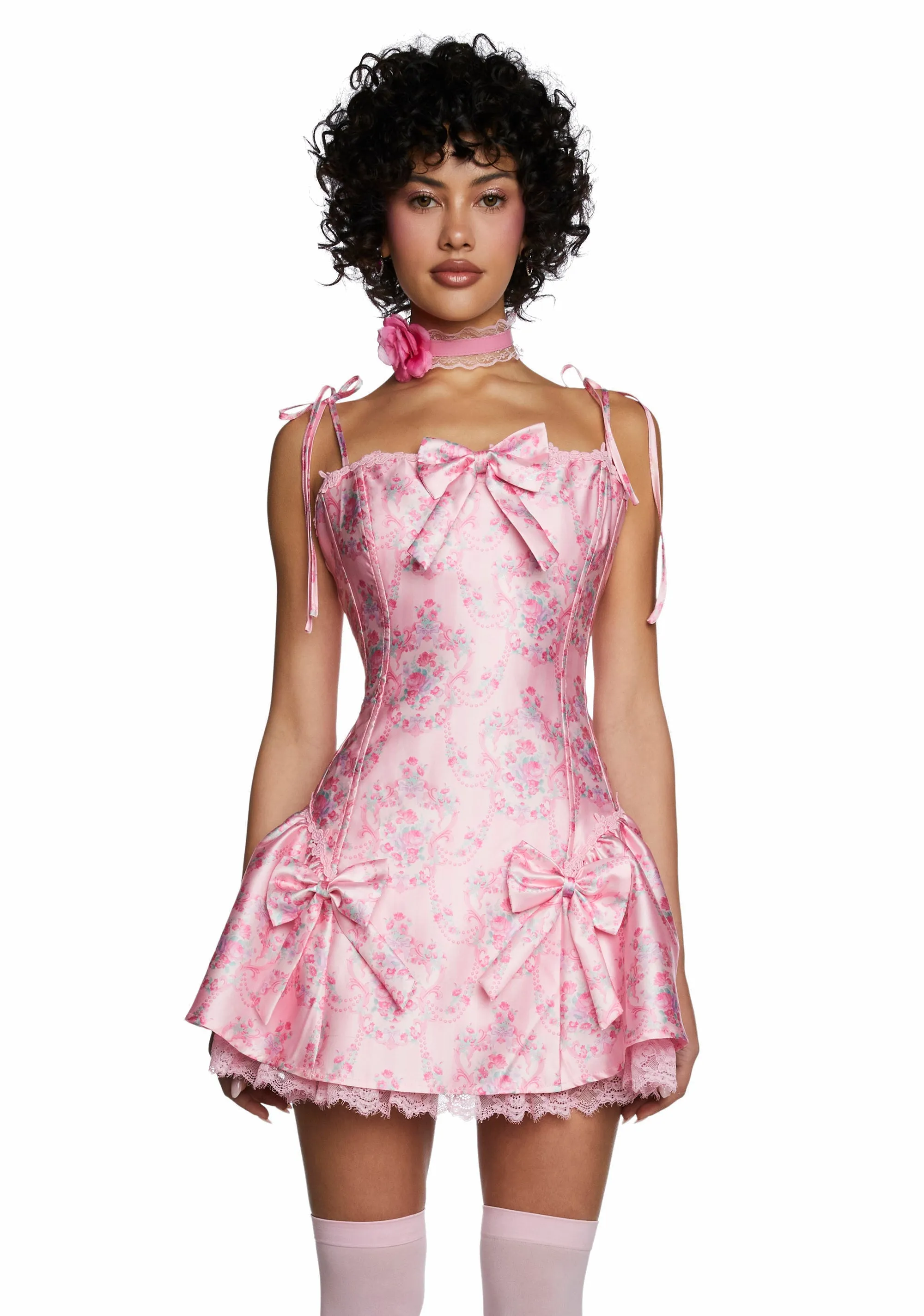 Scandal Sheet Taffeta Dress - Pink sold by Dolls Kill