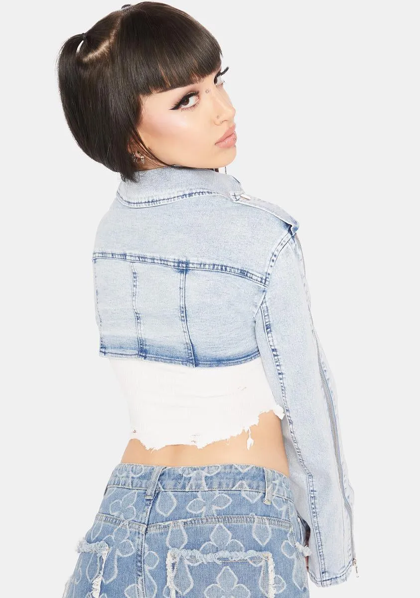 Two-Tired Moto Crop Jacket sold by Dolls Kill product image thumbnail 4