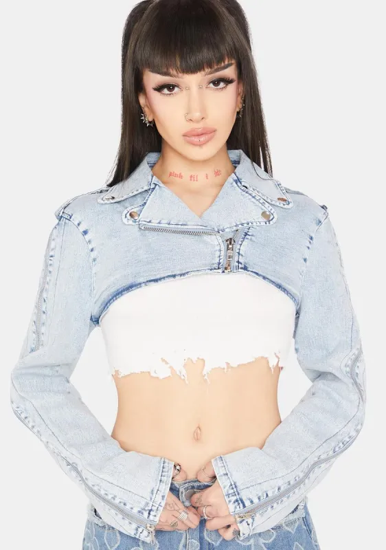 Two-Tired Moto Crop Jacket sold by Dolls Kill