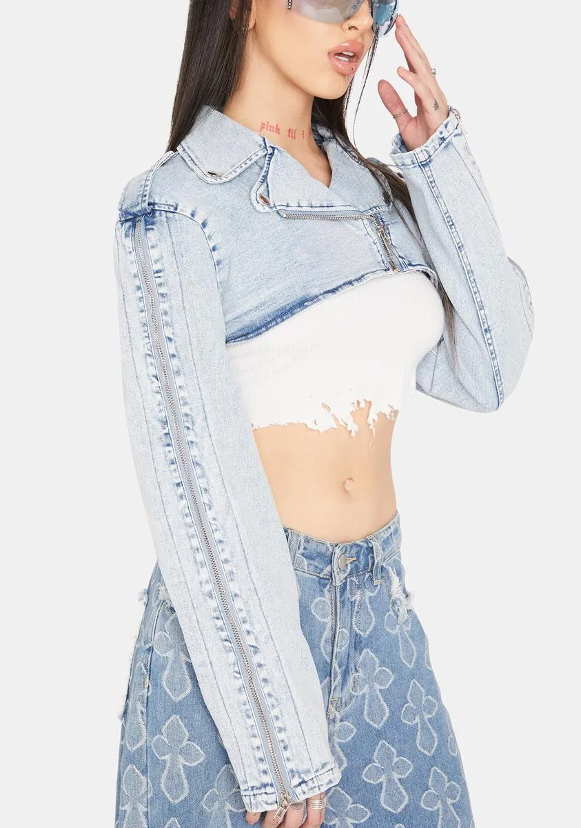 Two-Tired Moto Crop Jacket sold by Dolls Kill product image thumbnail 2