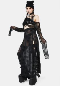 Spider Web Mesh M-Line Skirt sold by Dolls Kill