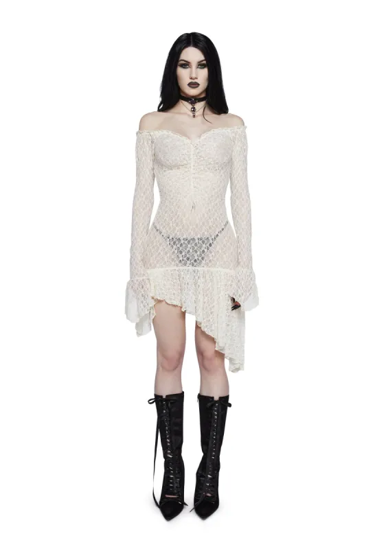 Misty Days Lace Dress - Ivory sold by Dolls Kill