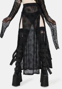 Spider Web Mesh M-Line Skirt sold by Dolls Kill