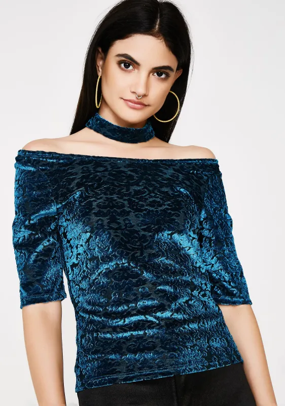 Retro Grade Velvet Top sold by Dolls Kill