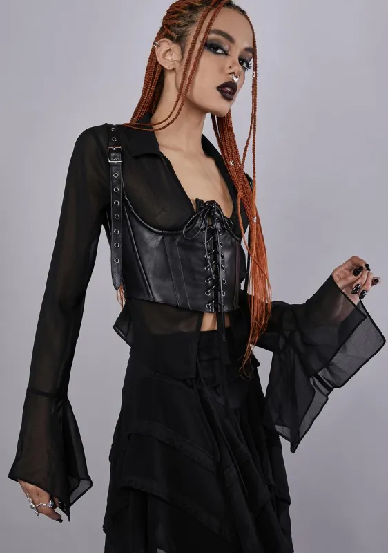 Rite Of Passage Chiffon Blouse sold by Dolls Kill