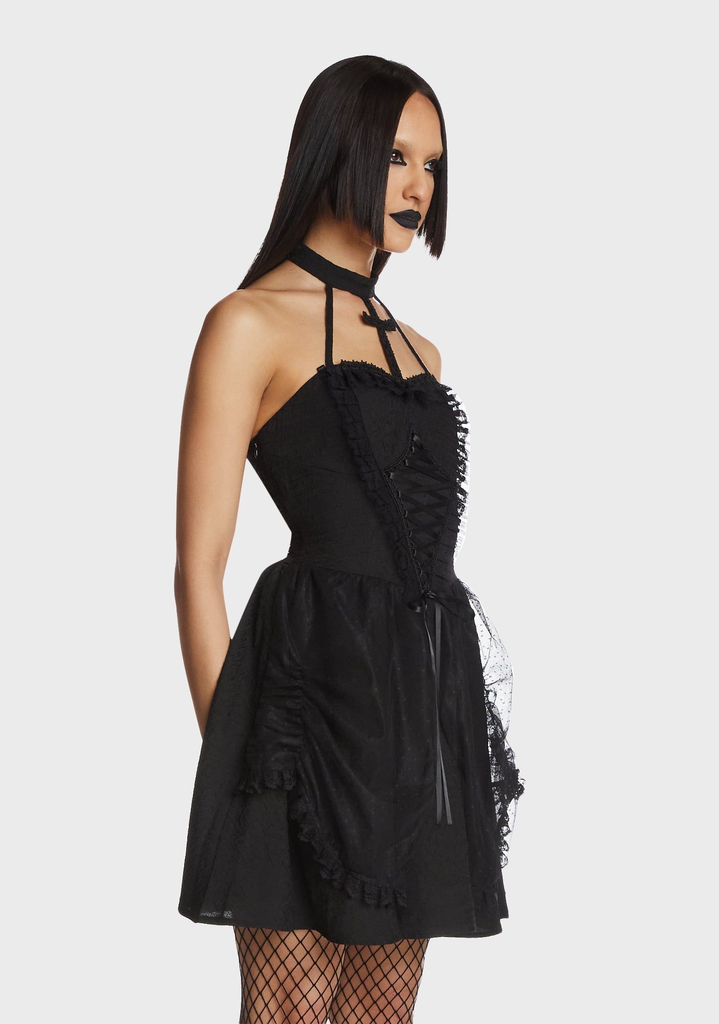 Gothic Big Cross Strap Dress sold by Dolls Kill product image thumbnail 4