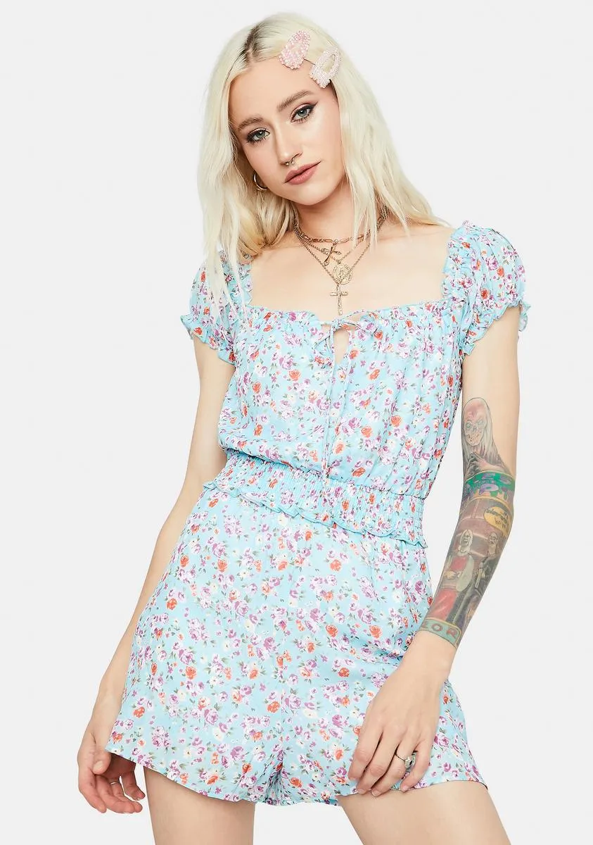 Sound Of Spring Smocked Floral Romper sold by Dolls Kill