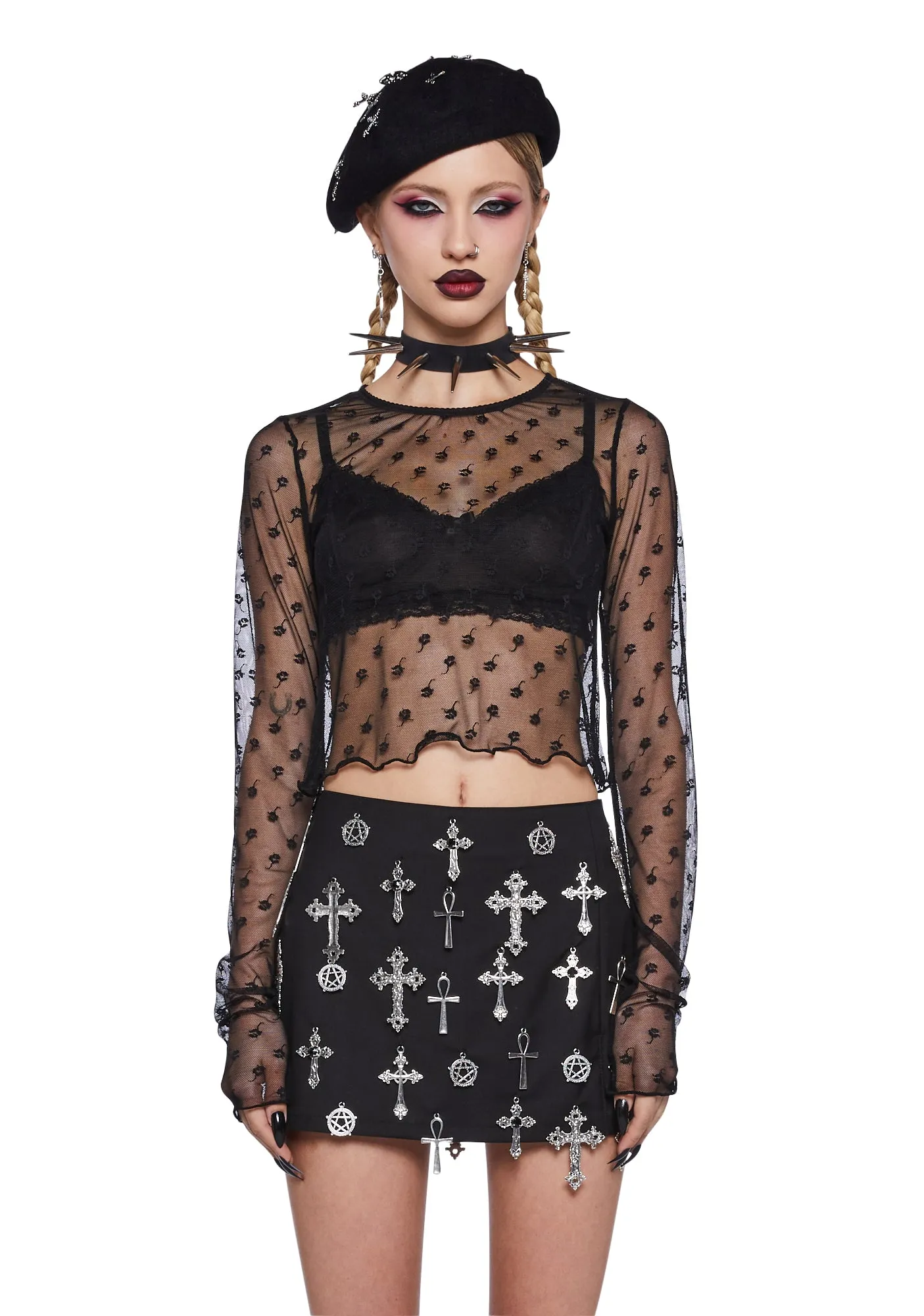Mystery's Mistress Mesh Top sold by Dolls Kill