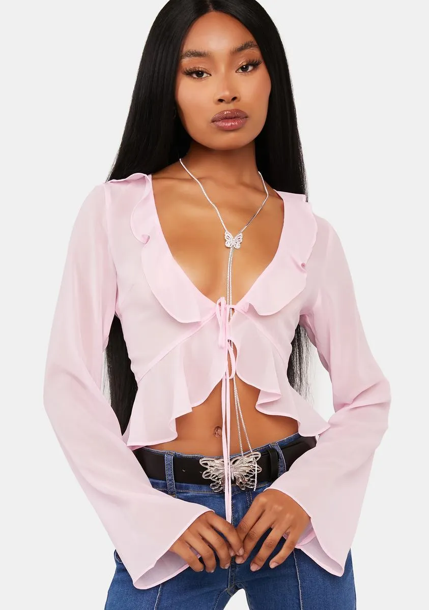 Reese Chiffon Ruffle Top sold by Dolls Kill