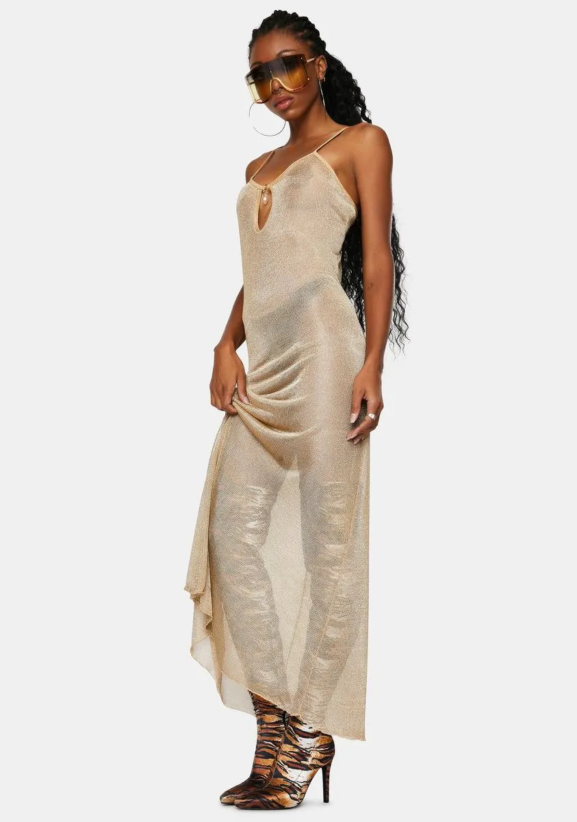 M Extended Gold Chainmail Chemise sold by Dolls Kill