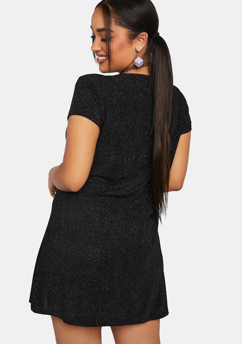 Plus Lucky Caller Glitter Mini Dress sold by Dolls Kill product image thumbnail 4