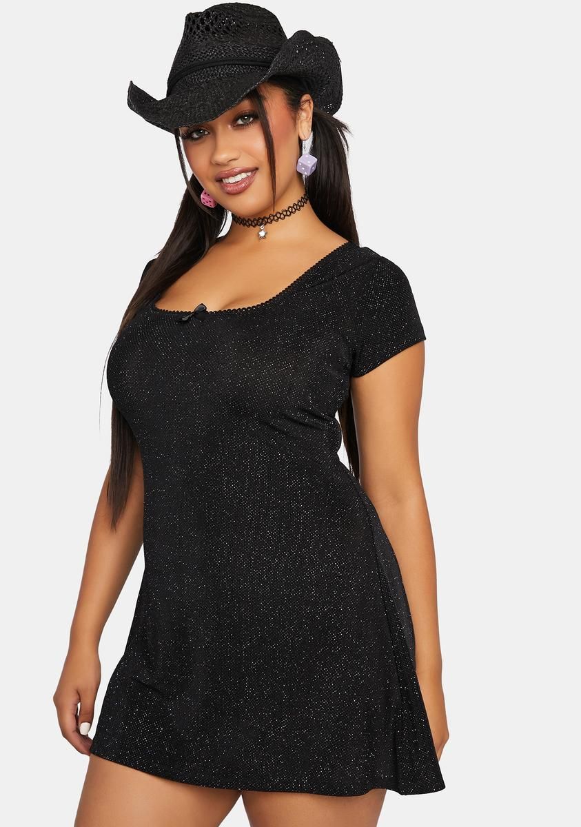 Plus Lucky Caller Glitter Mini Dress sold by Dolls Kill product image thumbnail 2