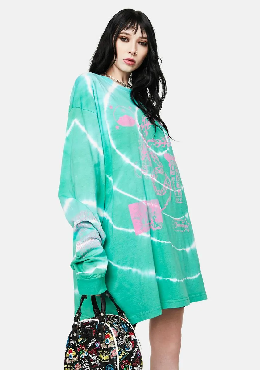 Dragon Print Tie Dye Long Sleeve Tee sold by Dolls Kill product image thumbnail 2