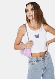 Butterfly Crop Tank Top sold by Dolls Kill