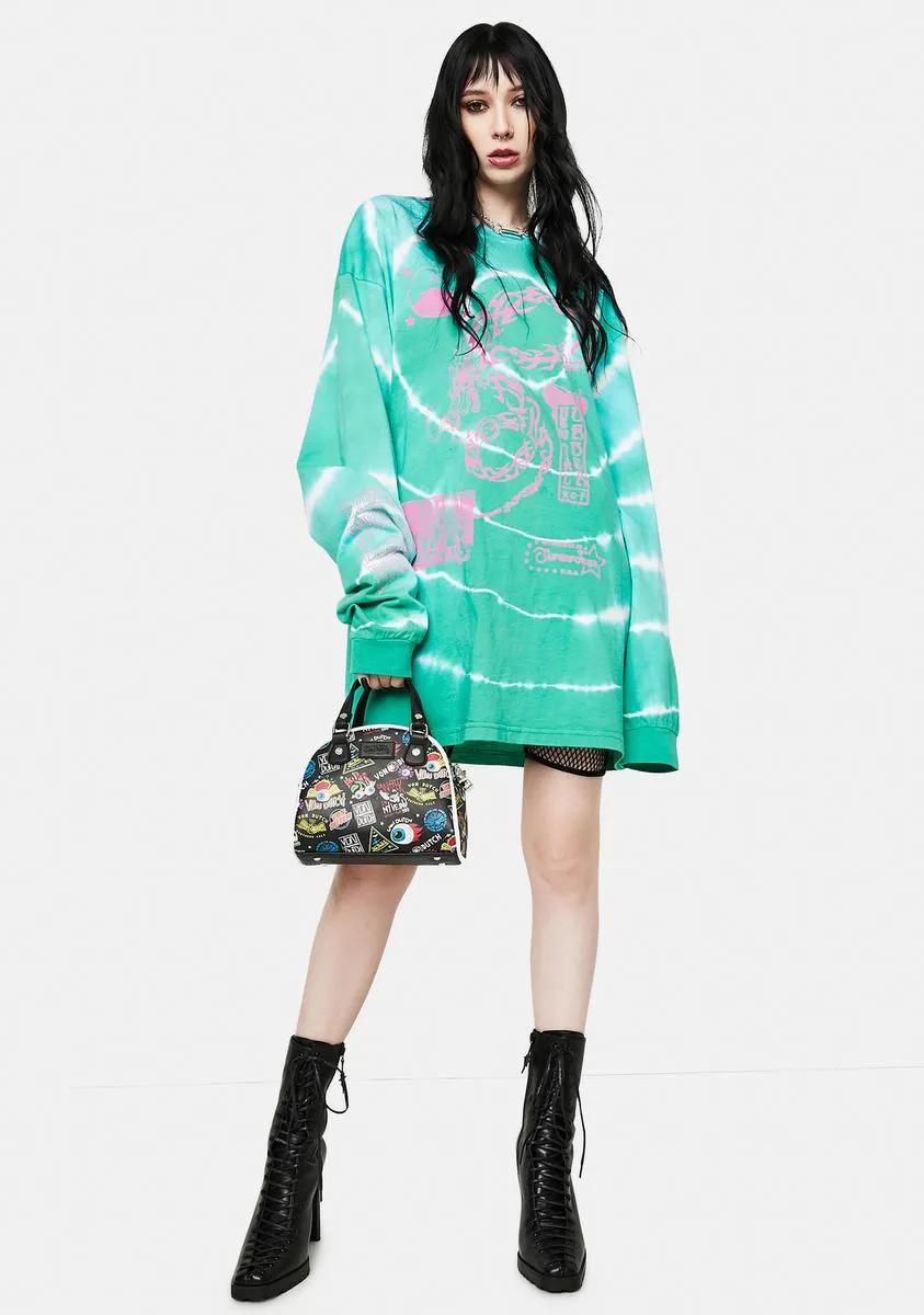 Dragon Print Tie Dye Long Sleeve Tee sold by Dolls Kill product image thumbnail 3