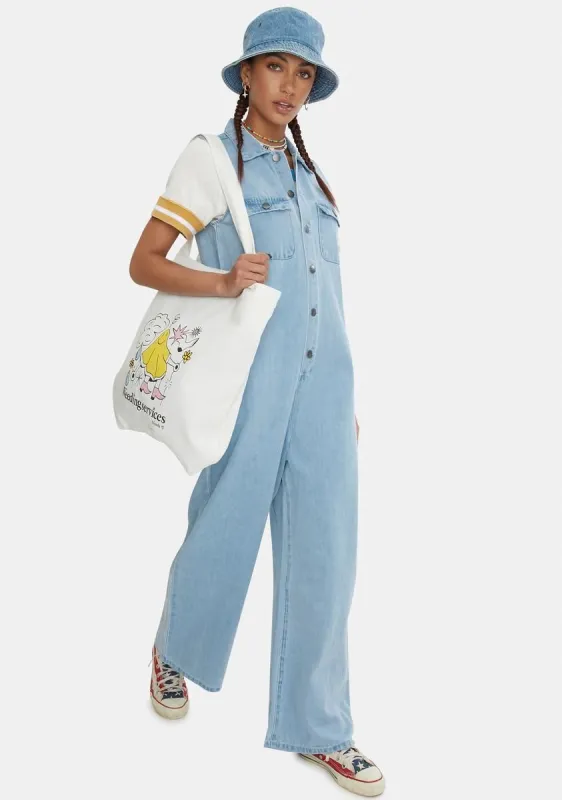 Eden Hemp Denim Jumpsuit sold by Dolls Kill