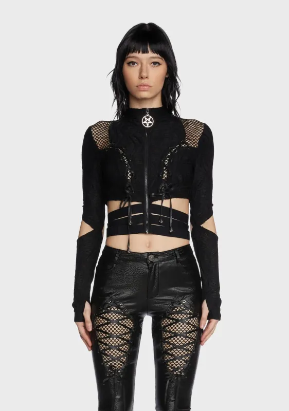 Gothic Punk Street Wear Bandage Crop Top made by Dolls Kill
