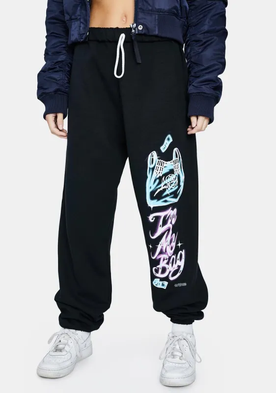 In My Bag Graphic Sweatpants sold by Dolls Kill