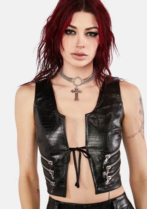 Hex Vegan Leather Top sold by Dolls Kill