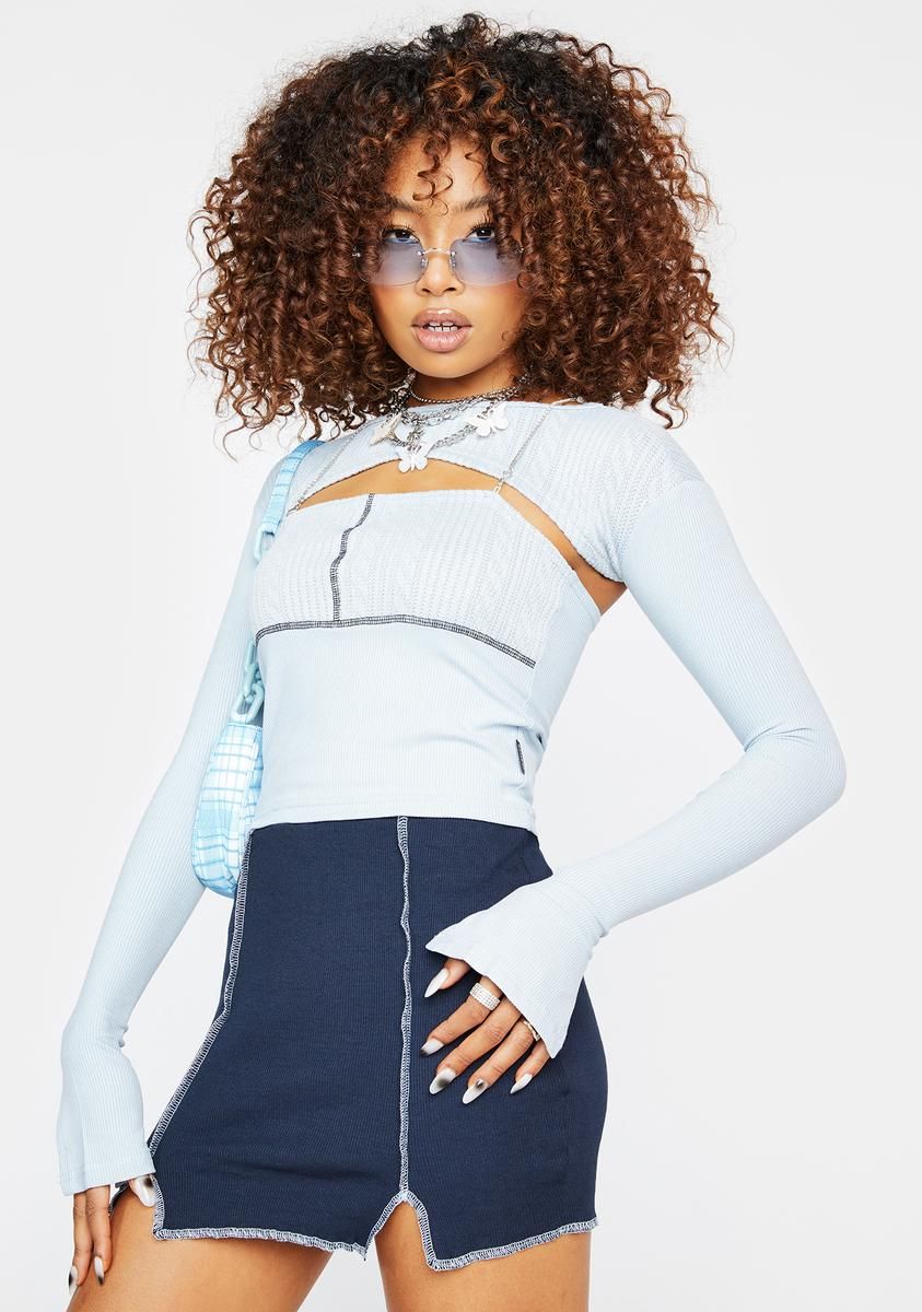 Split Cut Dia Knit Top sold by Dolls Kill product image thumbnail 2