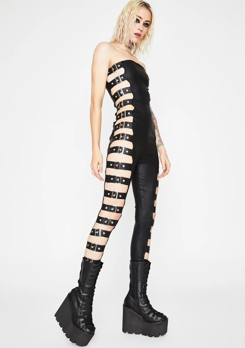 Midnight War Zone Buckle Catsuit sold by Dolls Kill product image thumbnail 3