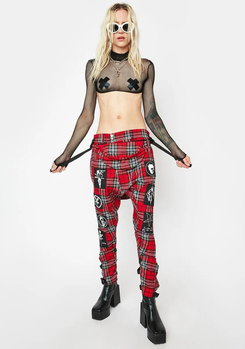 Hot Tartan Patch Clip Pants sold by Dolls Kill product image thumbnail 3