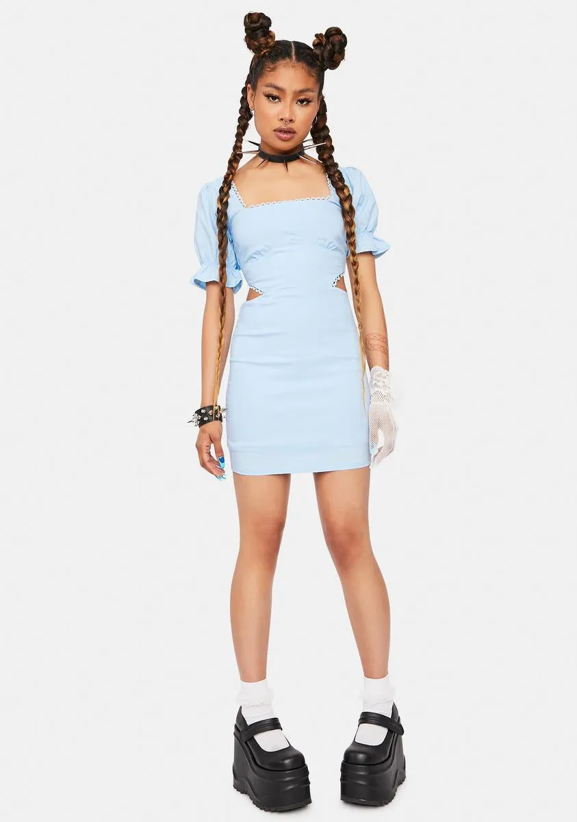 Sky My Whole Heart Cutout Mini Dress sold by Dolls Kill product image thumbnail 3