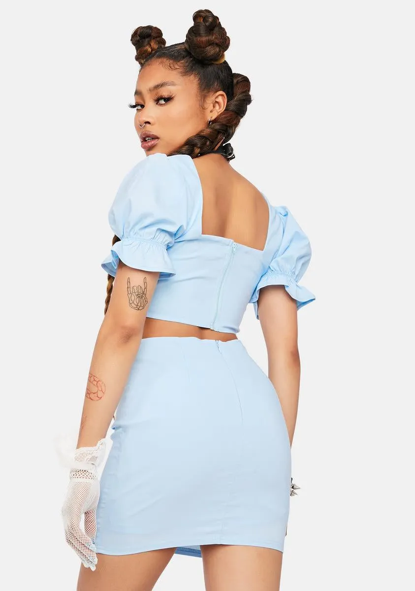 Sky My Whole Heart Cutout Mini Dress sold by Dolls Kill product image thumbnail 4