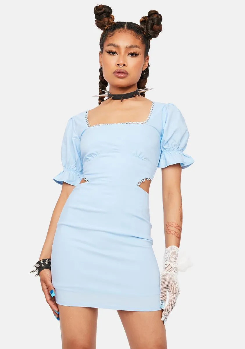 Sky My Whole Heart Cutout Mini Dress sold by Dolls Kill