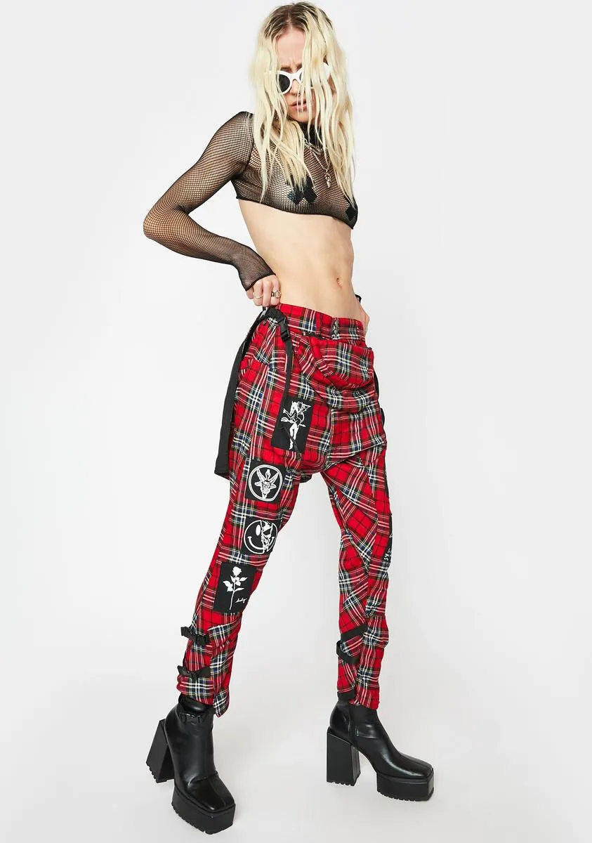 Hot Tartan Patch Clip Pants sold by Dolls Kill product image thumbnail 2