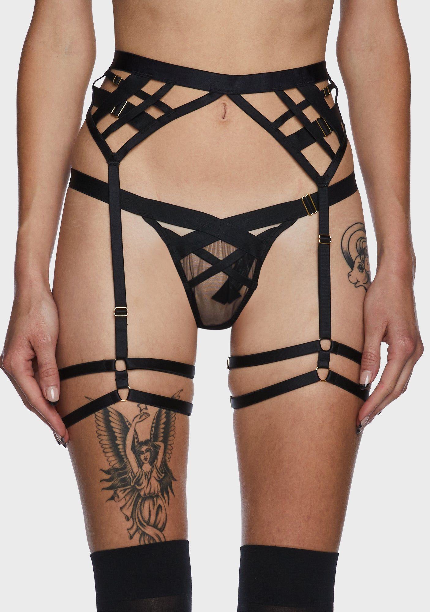Chantal Open Elastic Suspender With Leg Harness sold by Dolls Kill product image thumbnail 5