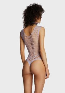 Bombshell Beauty Fishnet Bodysuit - Light Purple sold by Dolls Kill
