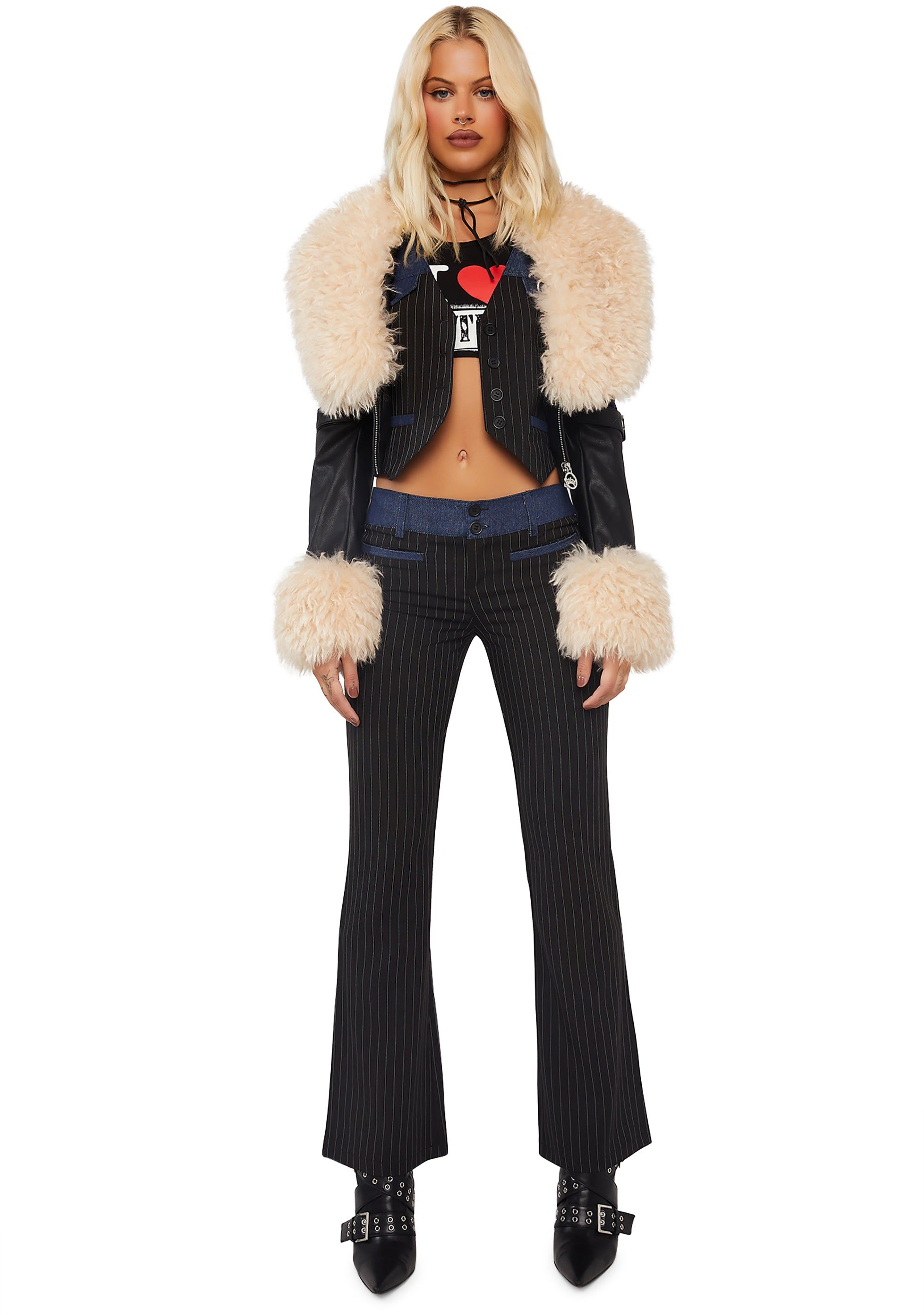 Gemma Pinstripe Trousers sold by Dolls Kill product image thumbnail 3