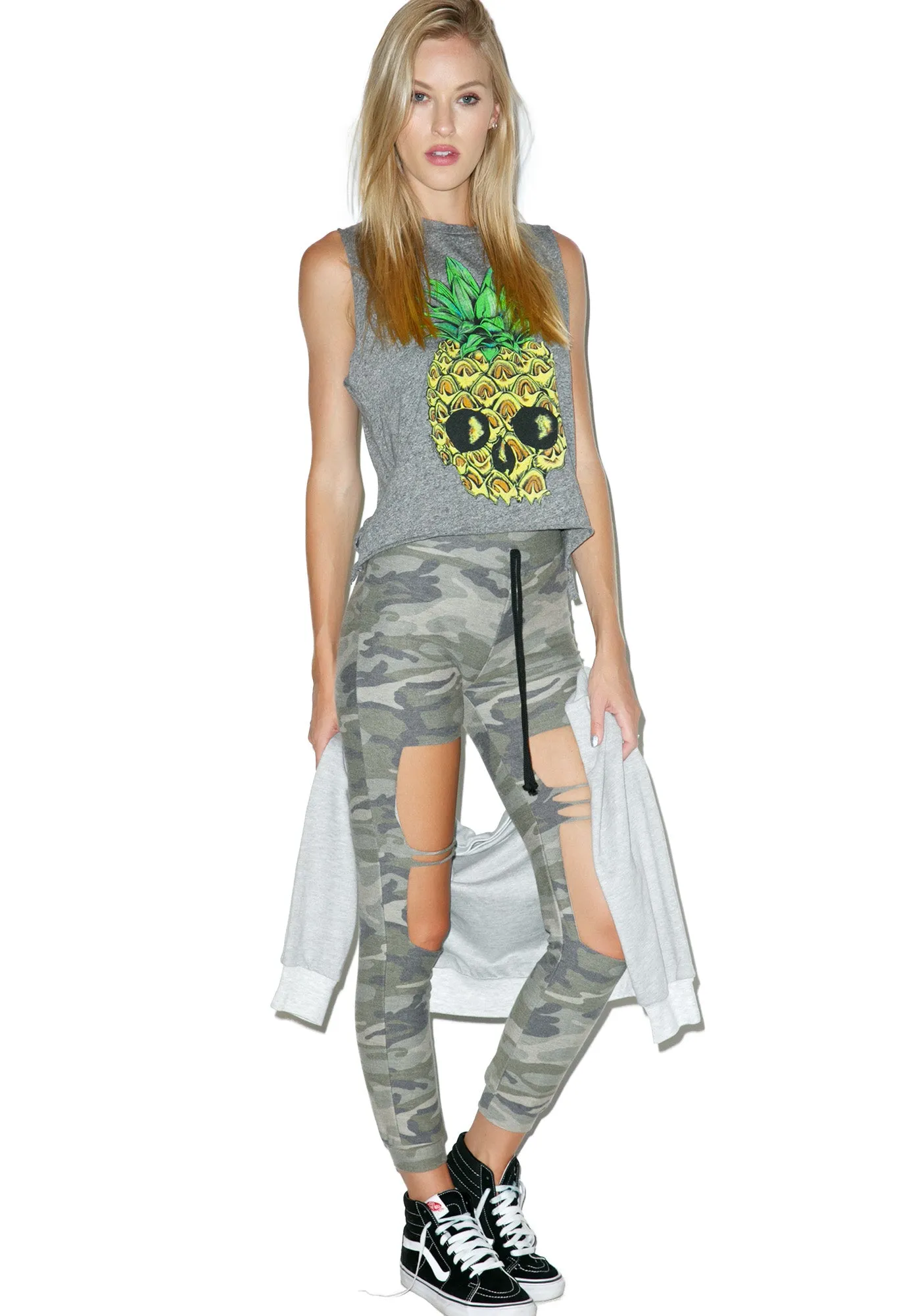 Camo Cut-Out Joggers sold by Dolls Kill product image thumbnail 4