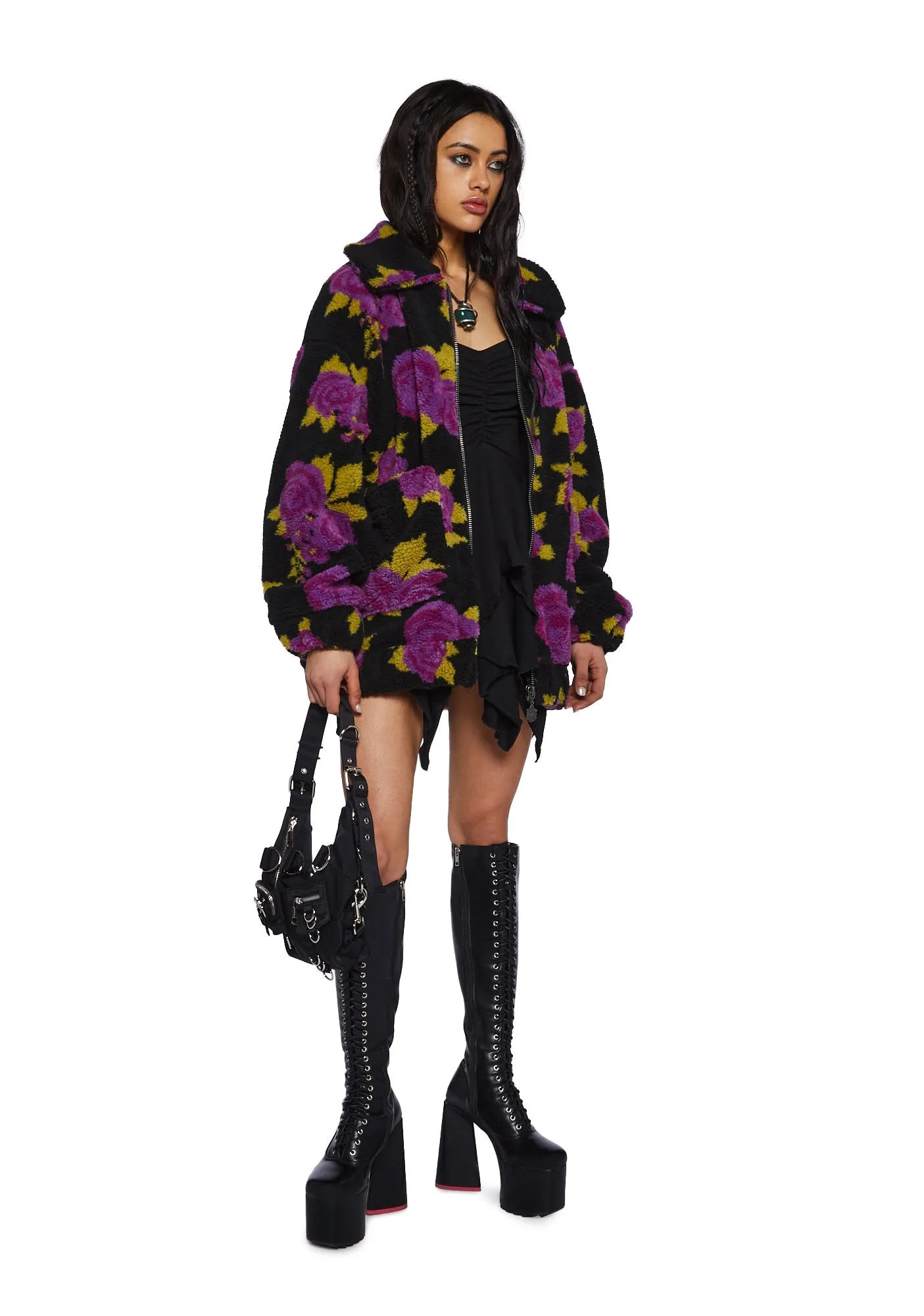 Loving Bloom Sherpa Jacket sold by Dolls Kill product image thumbnail 2