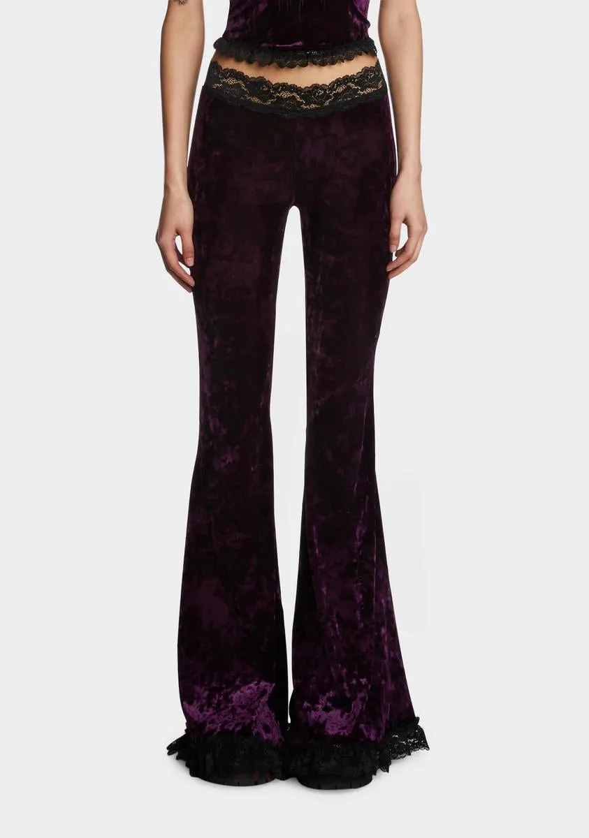 Traditional Alchemy Flared Leggings - Purple sold by Dolls Kill