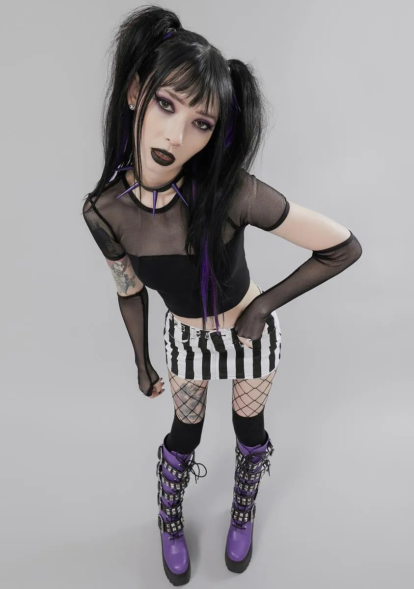 Teen Tragedy Mesh Crop Top Set sold by Dolls Kill product image thumbnail 3
