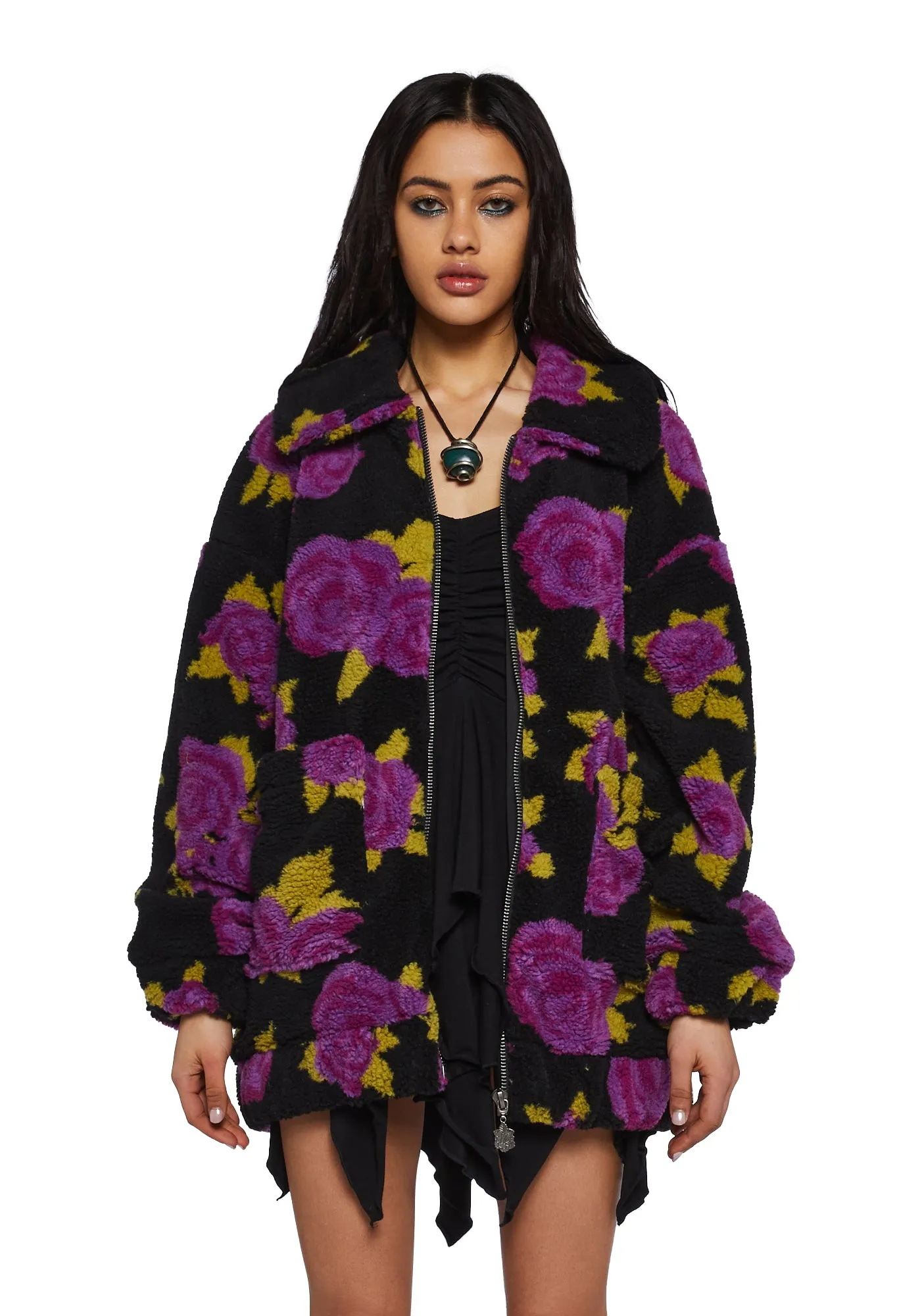 Loving Bloom Sherpa Jacket sold by Dolls Kill