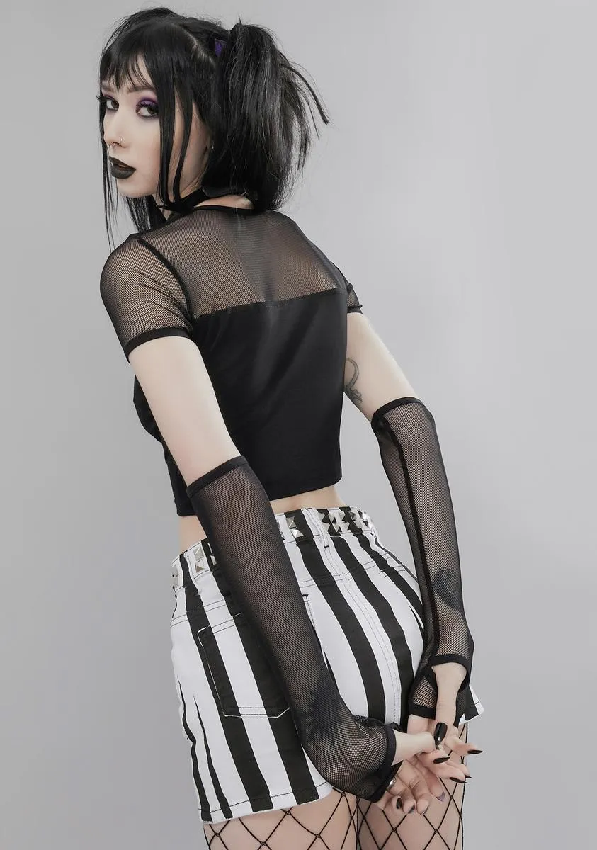 Teen Tragedy Mesh Crop Top Set sold by Dolls Kill product image thumbnail 4