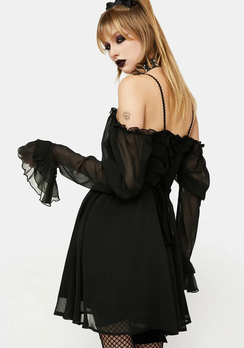 Long Sleeve Lace Up Mini Dress sold by Dolls Kill product image thumbnail 4