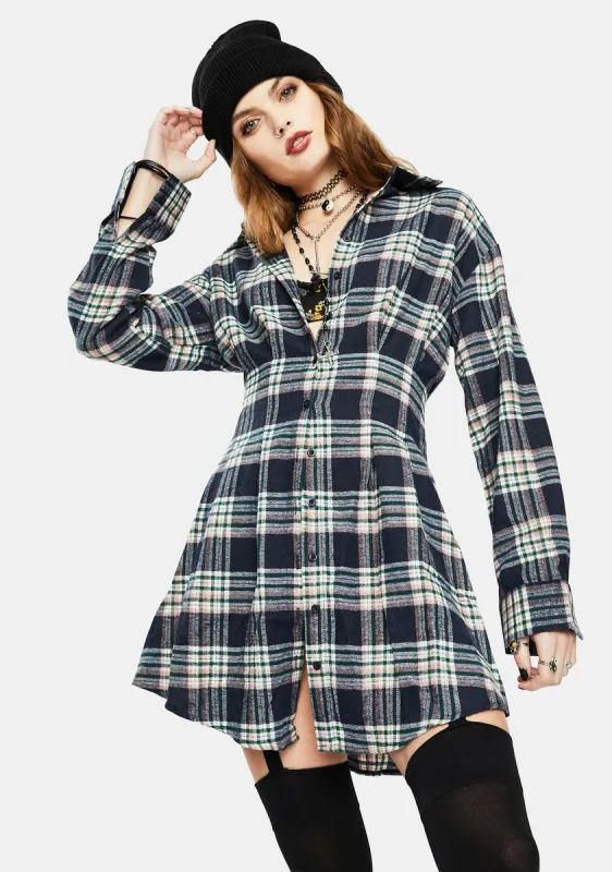 Framed Frenemies Plaid Mini Dress sold by Dolls Kill
