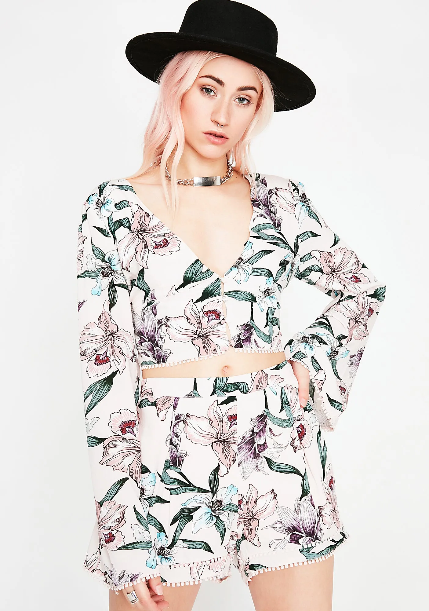 Blushin' Babe Floral Shorts sold by Dolls Kill product image thumbnail 2