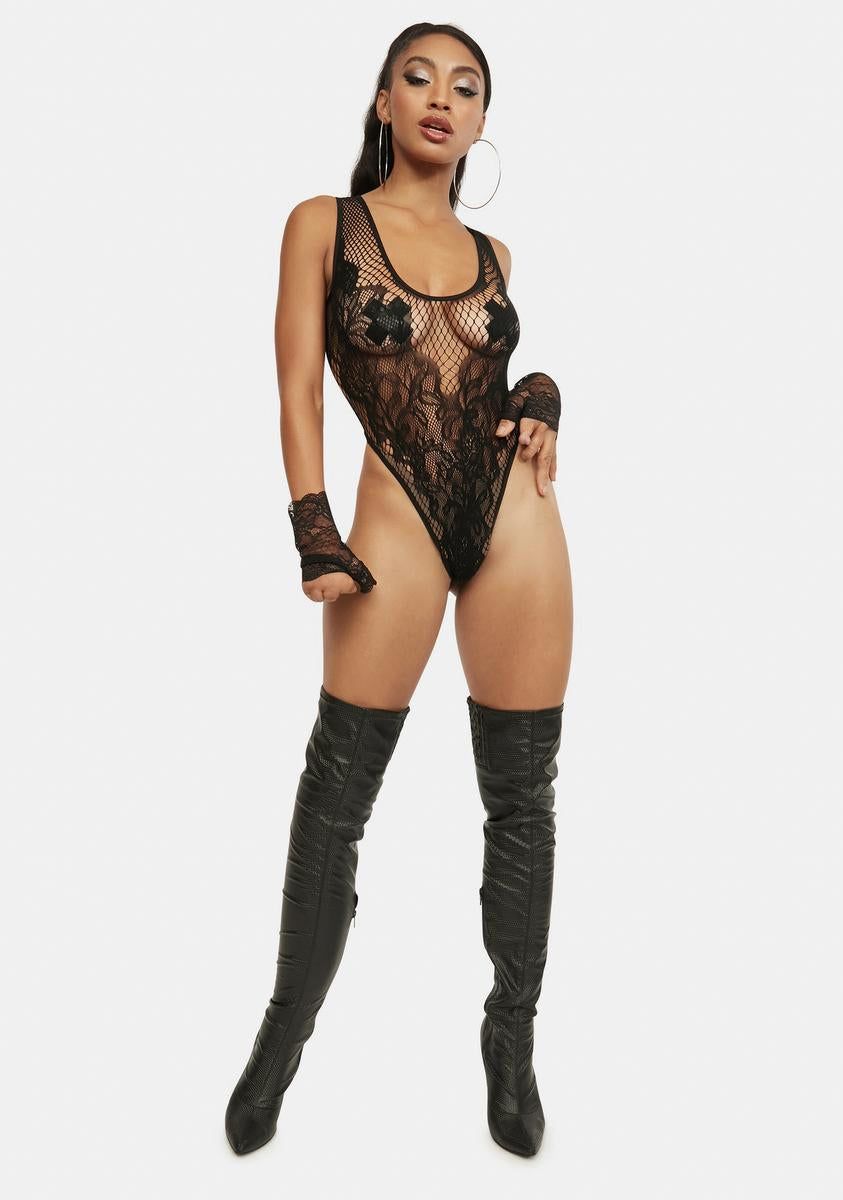 Spreading Rumors Fishnet Bodysuit sold by Dolls Kill product image thumbnail 3