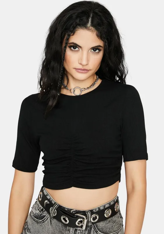 Made For U Ruched Front Crop Top sold by Dolls Kill