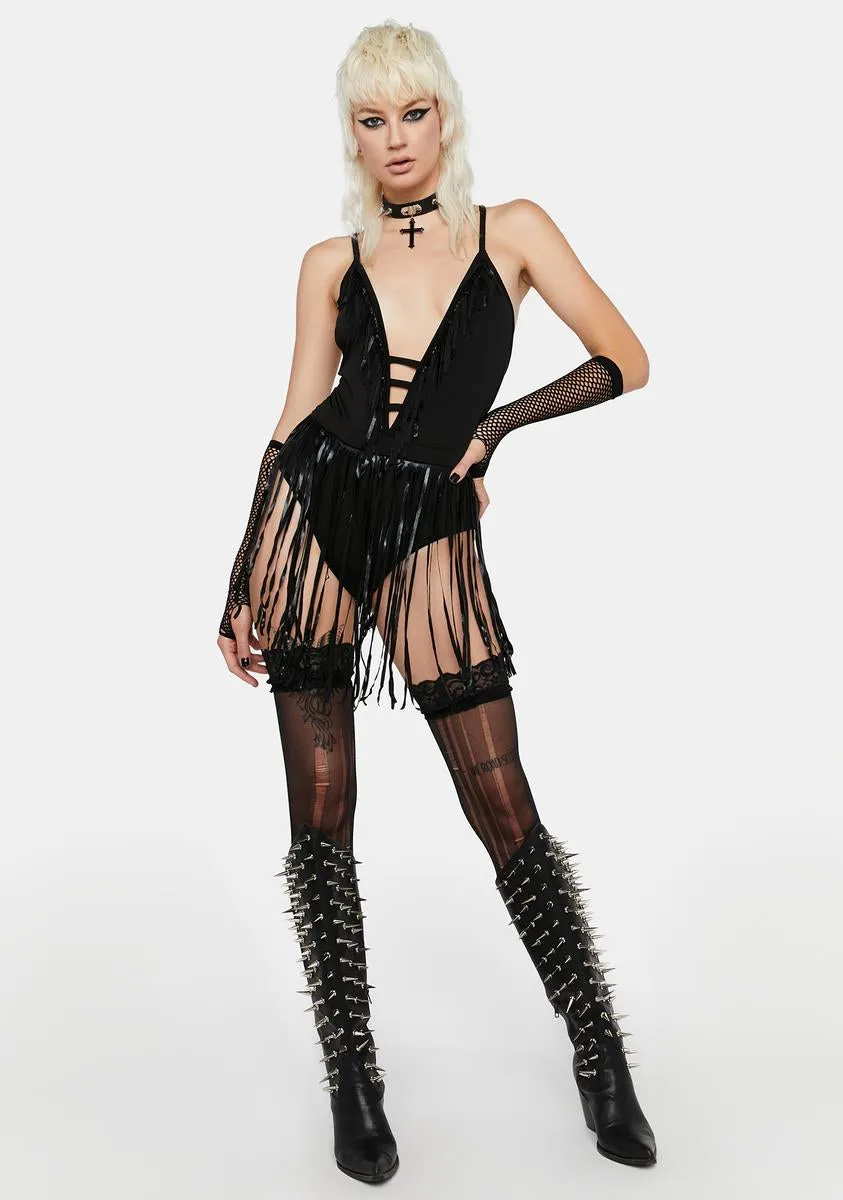 Dancing On My Own Fringe Bodysuit sold by Dolls Kill product image thumbnail 3