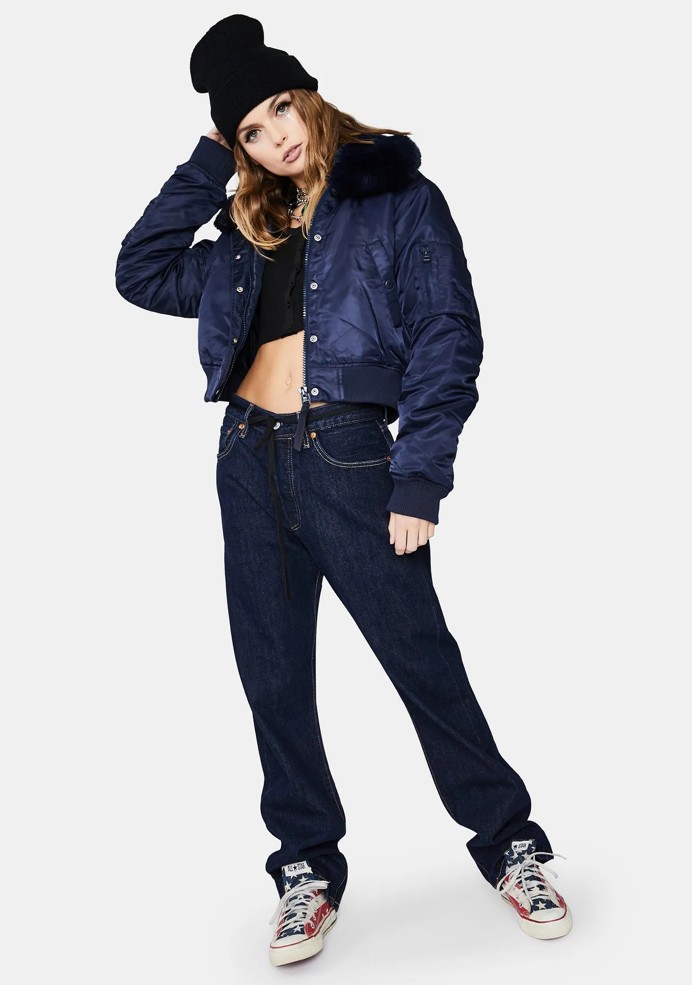 Faux Fur Bomber Jacket sold by Dolls Kill product image thumbnail 3