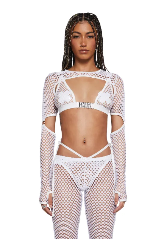 Techno Fantasy Fishnet Shrug - White sold by Dolls Kill